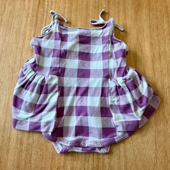 Kate Quinn Purple Gingham Skirted Bodysuit size 3-6 months - Picture 1 of 4